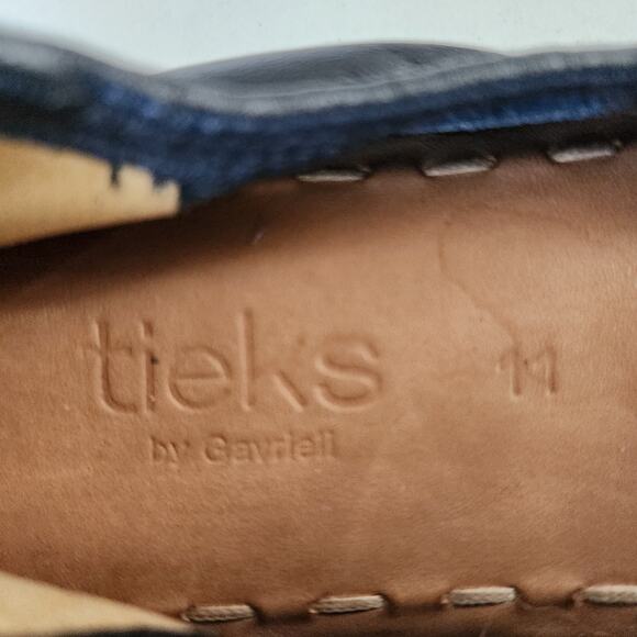 Tieks Gavrieli Ballet Flats Womens Size 11 Matte Black Italian Leather Teal Shoe - Picture 5 of 11